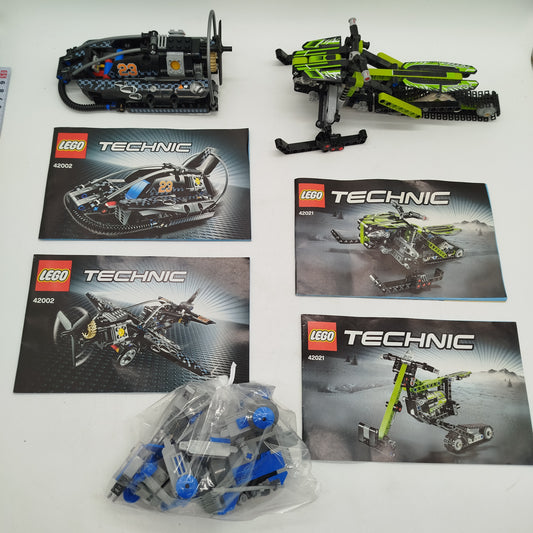 LEGO Bundle Technic 42002 42021 Set von 2 Luftkissenboot & Schneemobil, ab 6 Jahre 