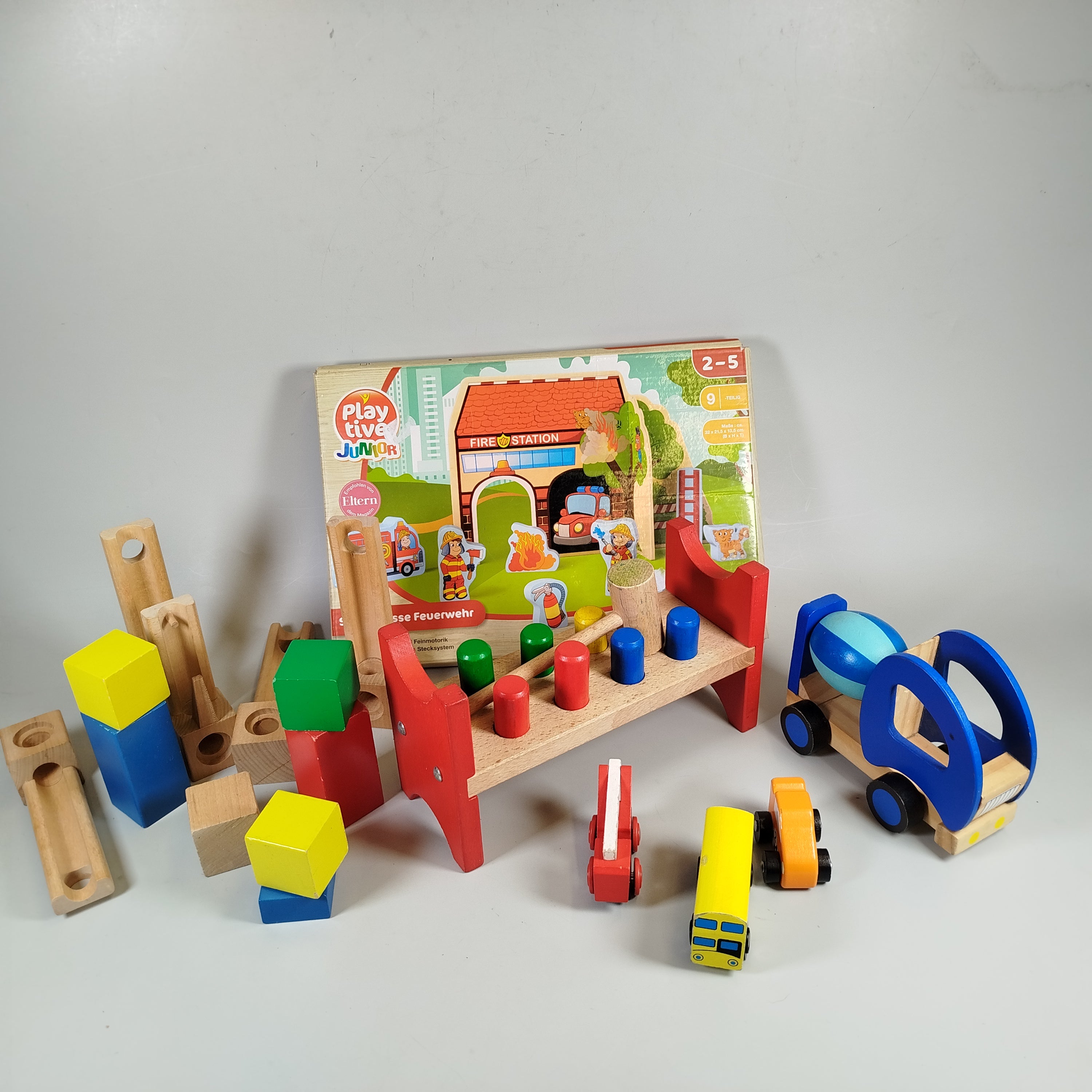  Holzspielzeug-Bundle – Lernspaß & Fahrzeuge