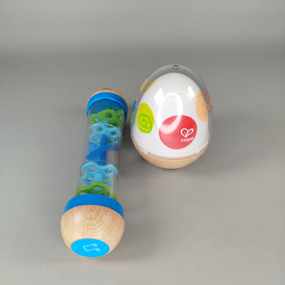 Hape Sensorikspielzeug Set – Rassel & Eierspielzeug, guter Zustand