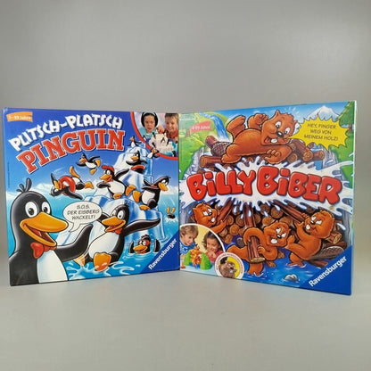Ravensburger Geschicklichkeitsspiele Set - Plitsch-Platsch Pinguin & Billy Biber