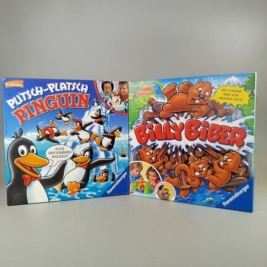 Ravensburger Geschicklichkeitsspiele Set - Plitsch-Platsch Pinguin & Billy Biber