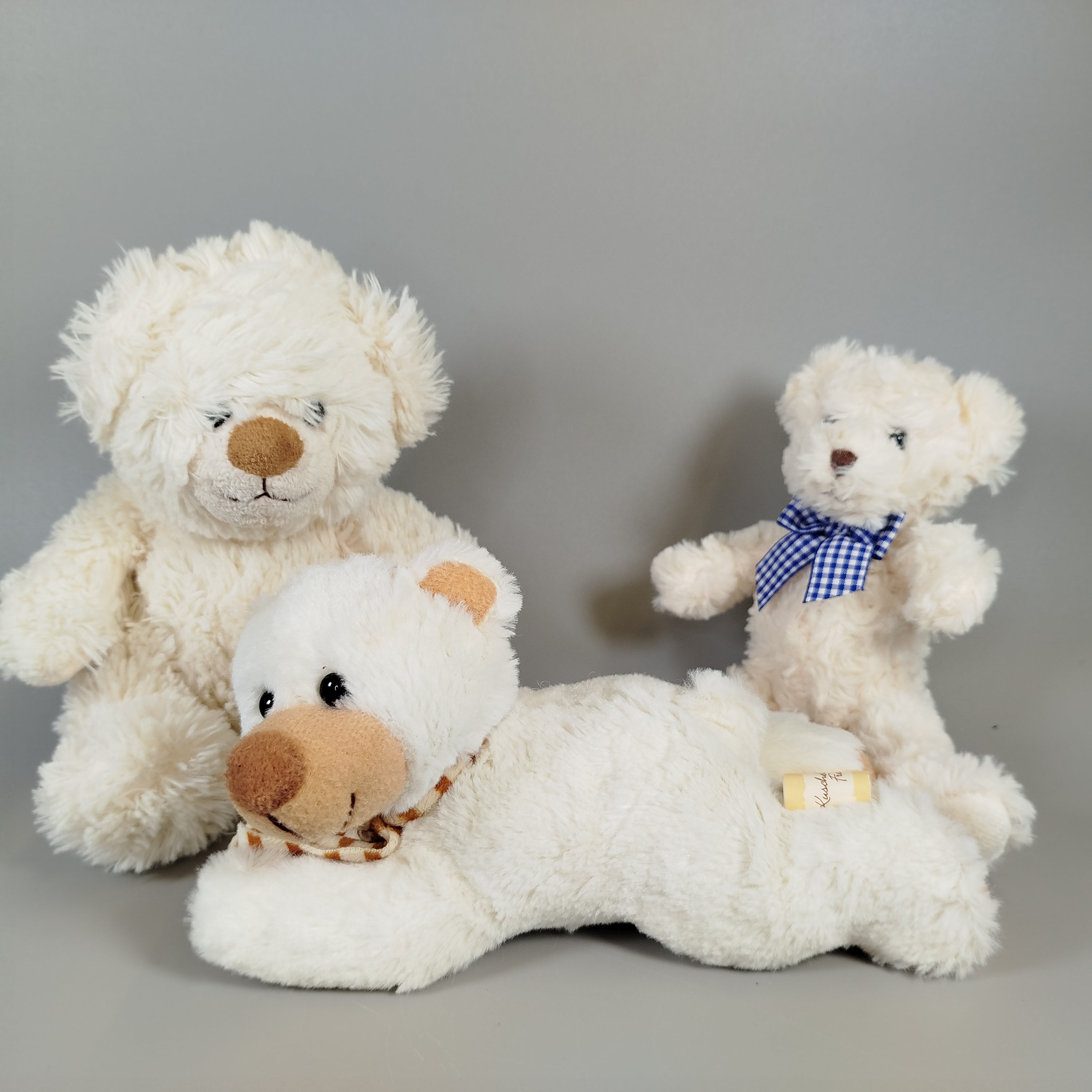  Stofftiere Bear set- Weiß - 3 Stück