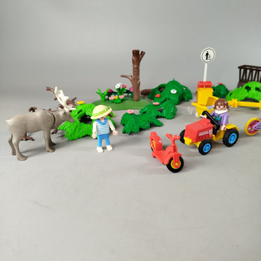 Playmobil Bundle Traktor Anhänger Figuren Hirsch
