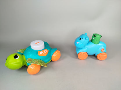 Chicco & Fisher-Price Rutschtiere Set von 2 – Schildkröte & Nilpferd  