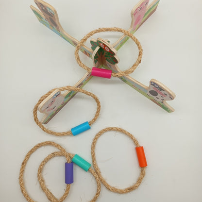 Ringwurfspiel mit Tiermotiven – Wurfspiel Set für Kinder, OVP