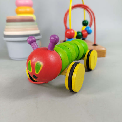 Bundle Set von 5 Holzspielzeug Nimmersatt, Stapelturm & Kugelbahn