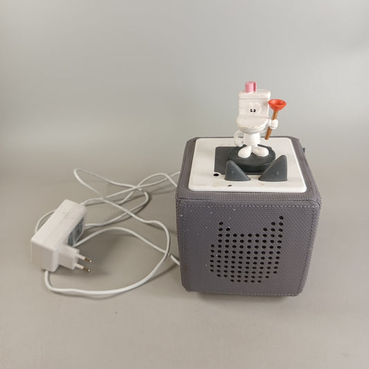 tonies Toniebox grau – Hörspielbox mit Figur & Ladestation
