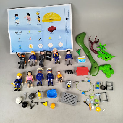Playmobil Bundle Polizei & Feuerwehr Set von 10 Figuren & Zubehör