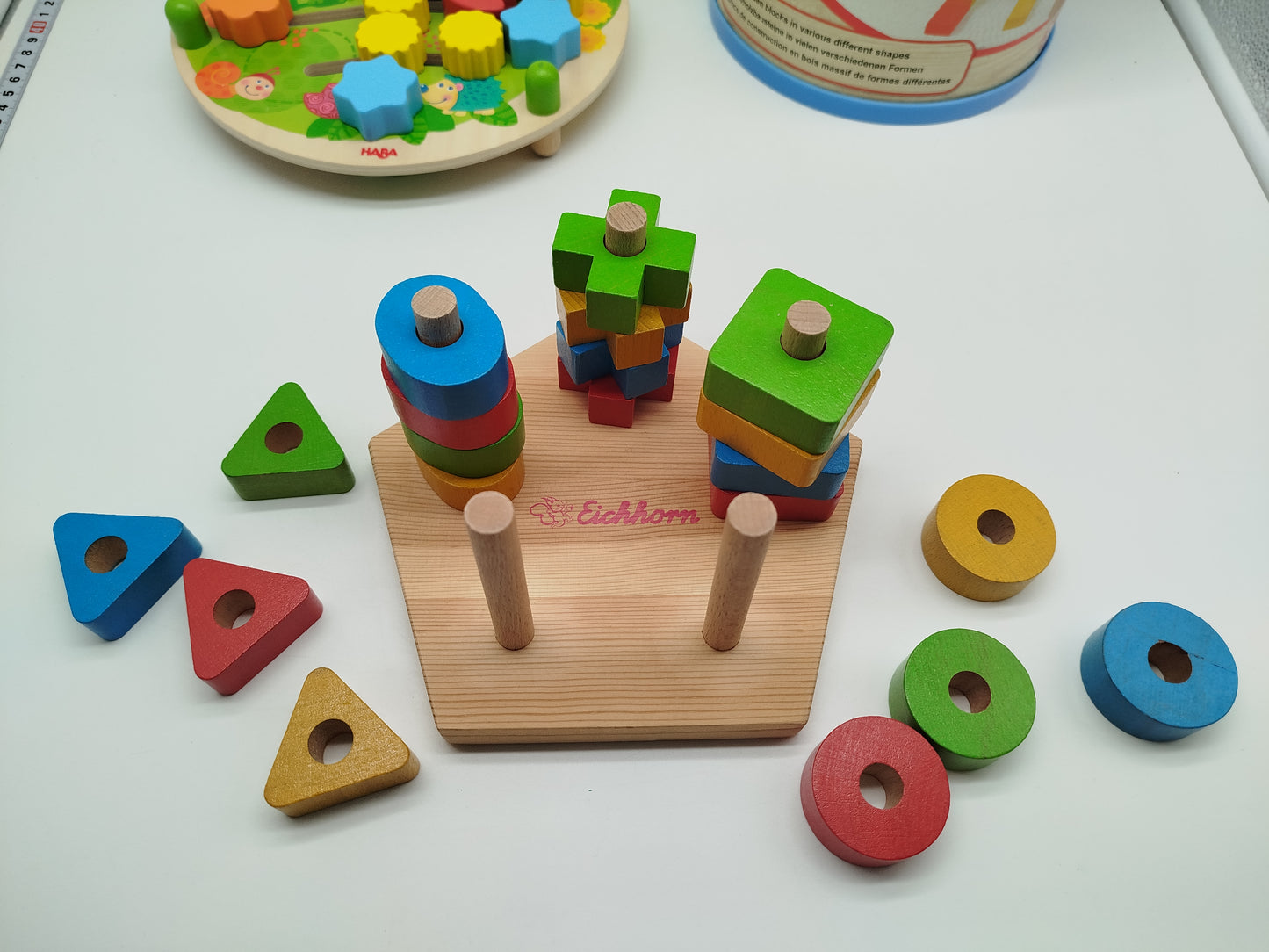 HABA & Eichhorn Holzspielzeug Set von 3 Teilen – Motorik- & Steckspiele