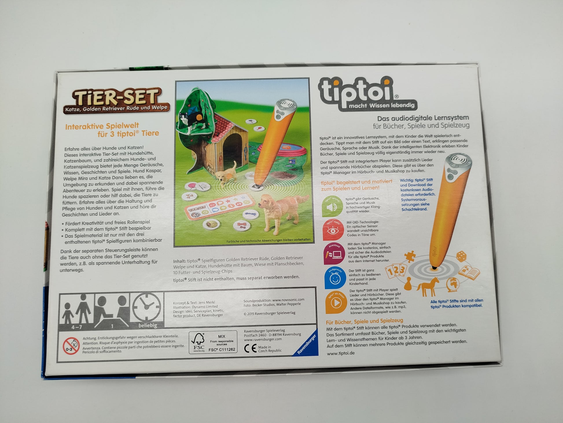 Ravensburger Tiptoi Tier-Set – Katze, Hund & Welpe mit Zubehör, OVP