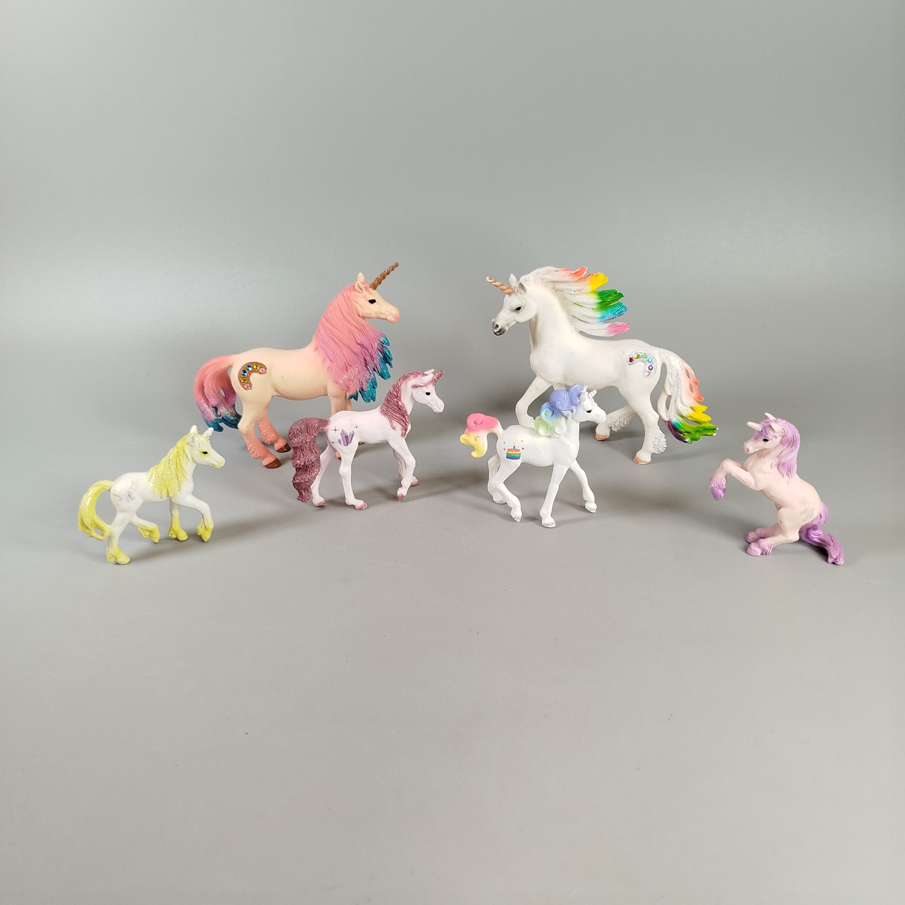 Schleich Figuren Set - 6 Einhörner mit Glitzer