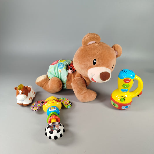 Babyspielzeug Set - VTech Taschenlampe, Rassel, Teddy 