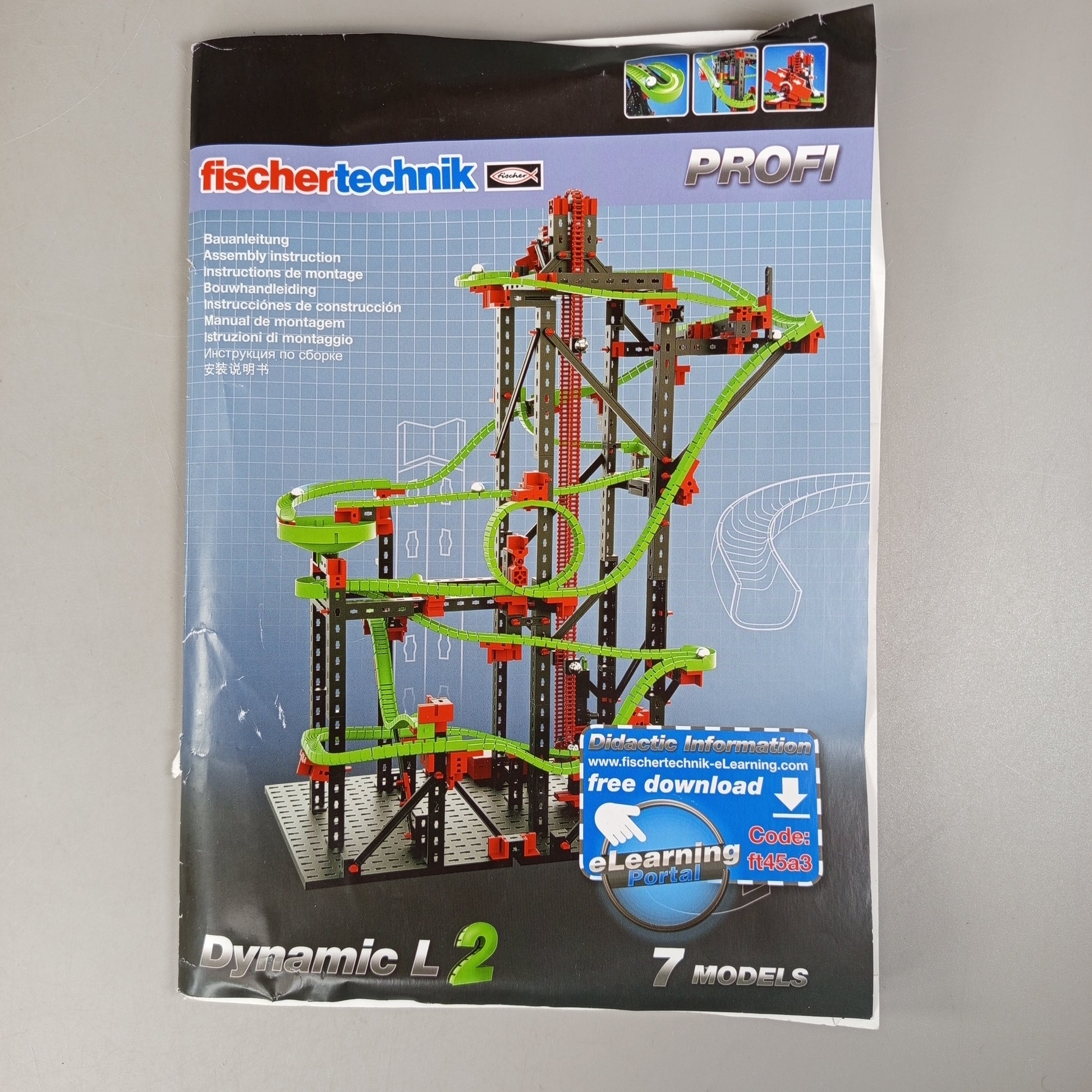 Fischertechnik Dynamic L2 – Kugelbahn-Bausatz mit Anleitung, OVP