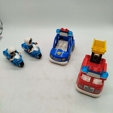 LEGO Bundle Duplo Polizei Feuerwehr Figuren Auto, gebraucht, ab 3 Jahre 
