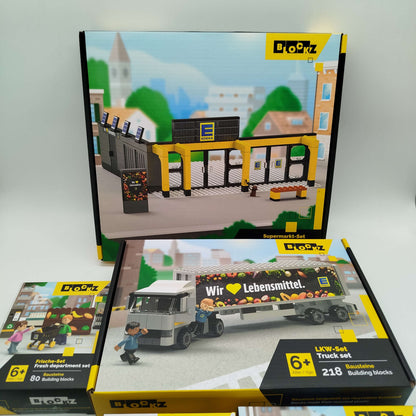Blockz Bundle Supermarkt & LKW 6x Baukästen Neu