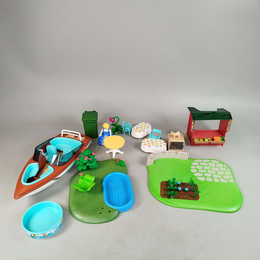 Playmobil Bundle Boot Marktstand Garten