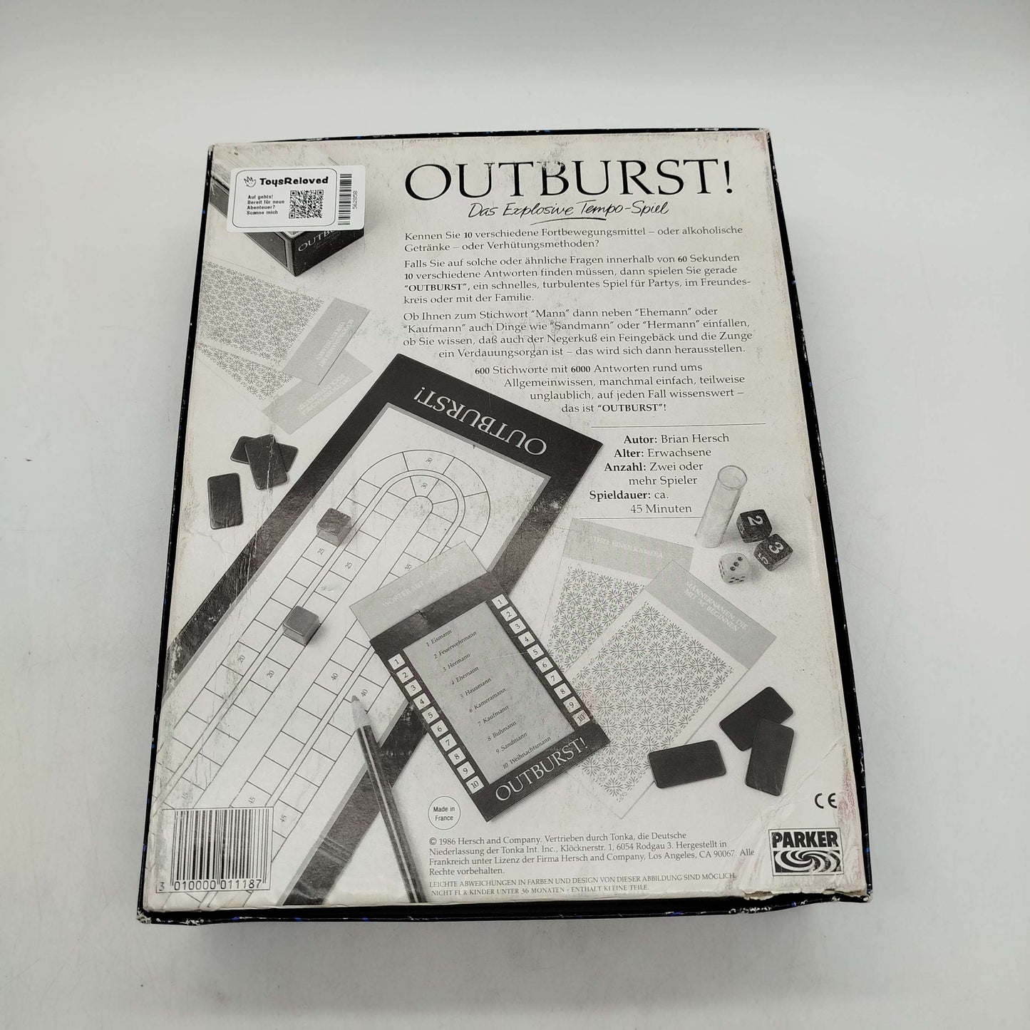 Parker OUTBURST! 01118D Brettspiel, gebraucht, ab 10 11 12 Jahre | ✅ geprüft 