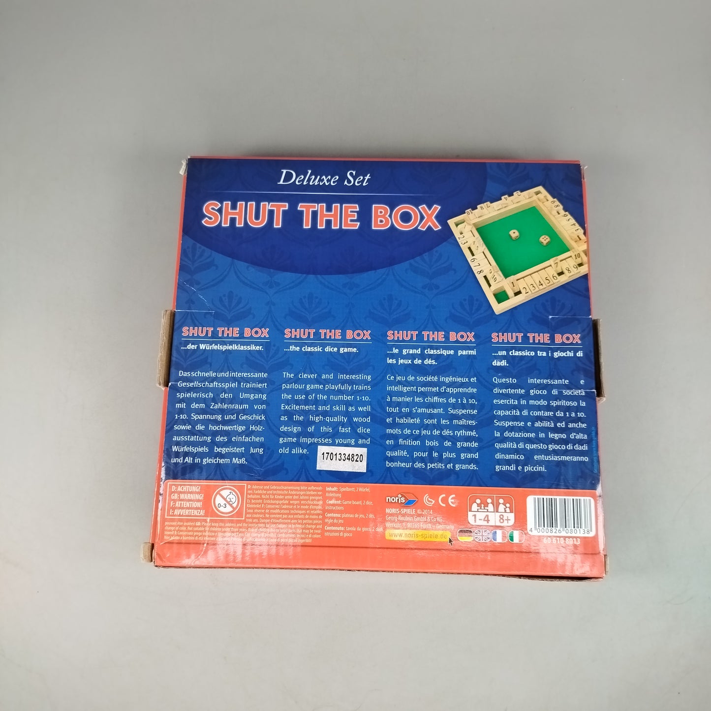 Noris Shut the Box Deluxe Brettspiel