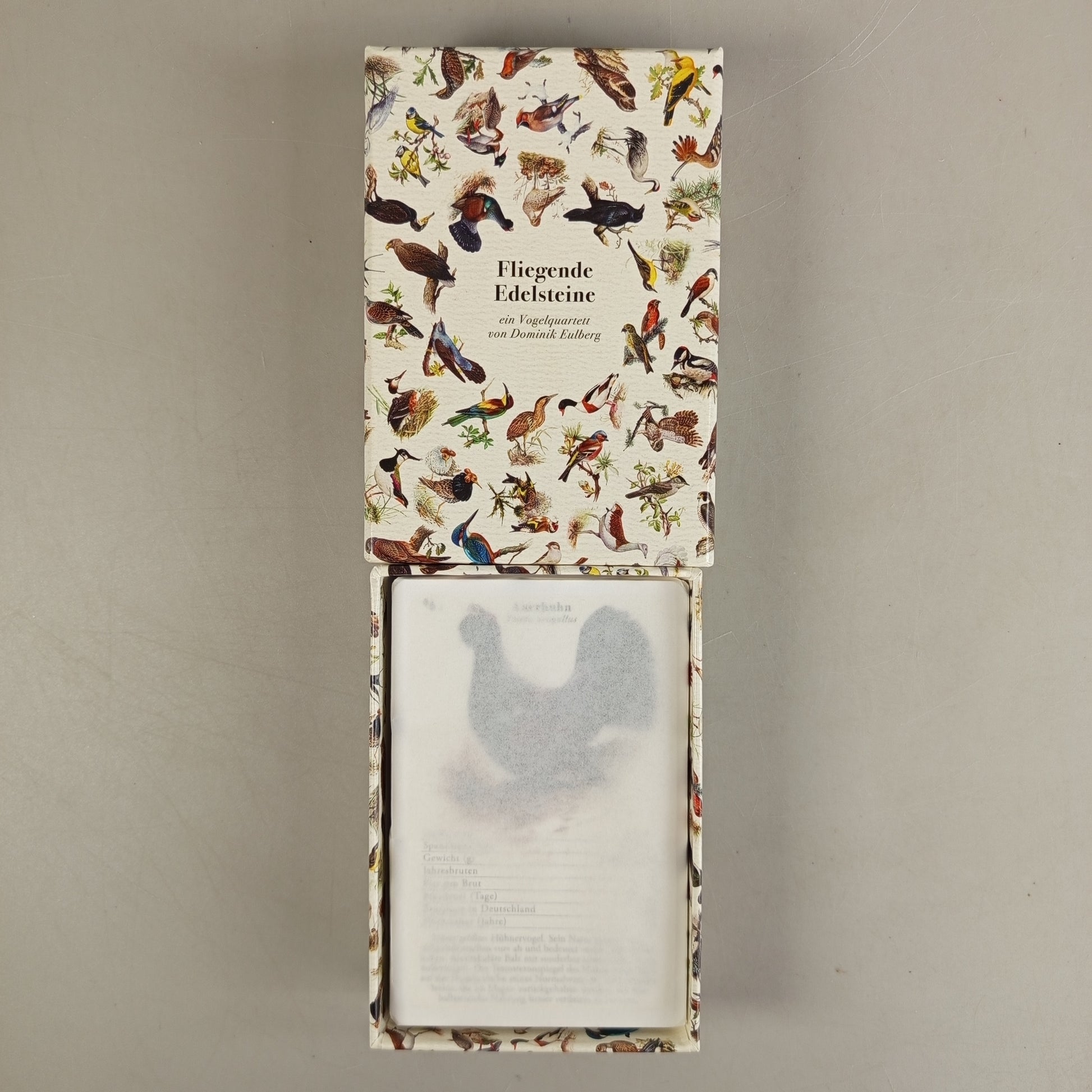 Dominik Eulberg Kartenspiel – Fliegende Edelsteine Vogelquartett, neu