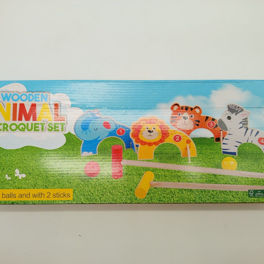 Kinder Krocketspiel Set – Tiermotive, vollständig, OVP