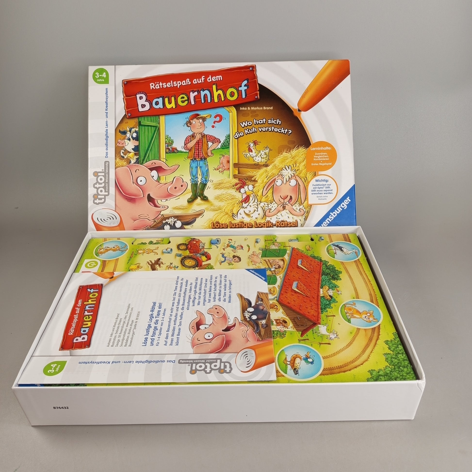 Ravensburger tiptoi Brettspiel – Rätselspaß auf dem Bauernhof, OVP
