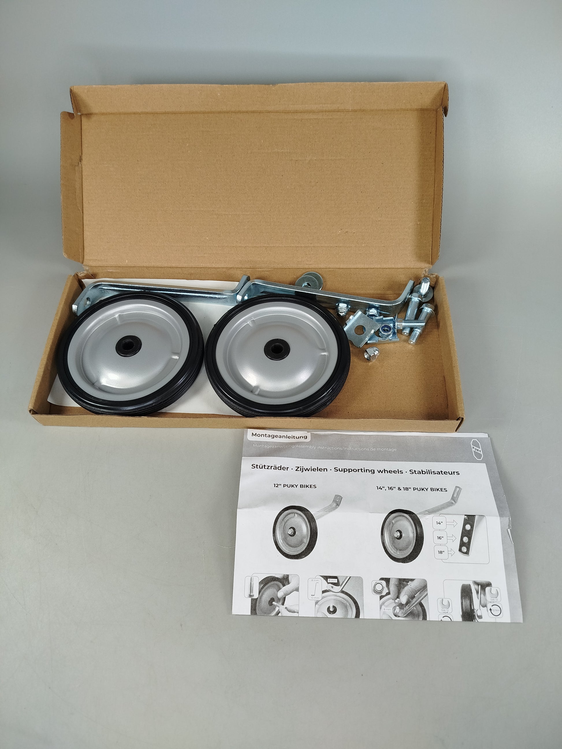 Puky Stützräder-Set für Kinderfahrräder 12–18 Zoll – komplett