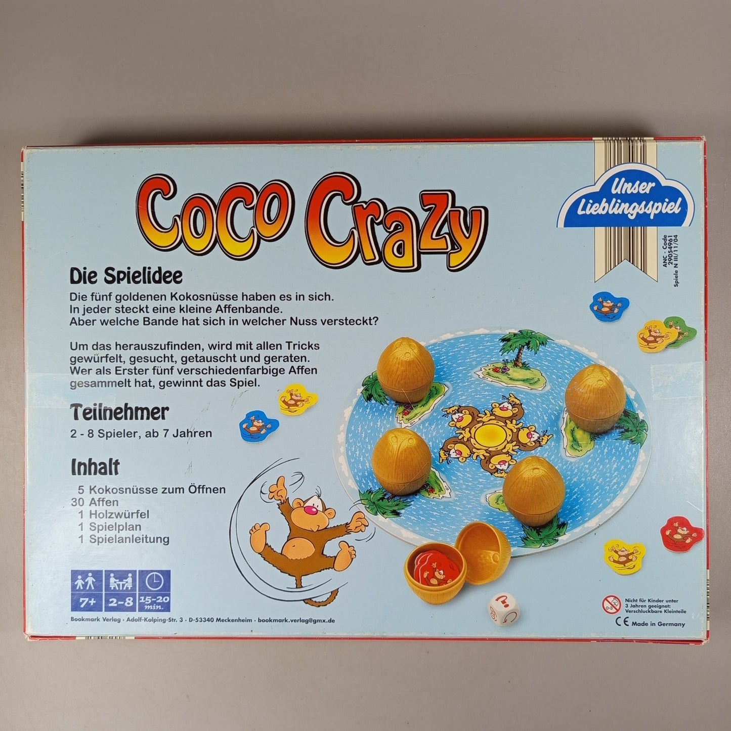 Bookmark Verlag Coco Crazy Gesellschaftsspiel, gebraucht, ab 6 Jahre 