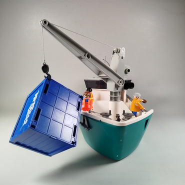 Playmobil Frachtschiff mit Figuren und Zubehör - Set Frachtschiff mit Figuren un