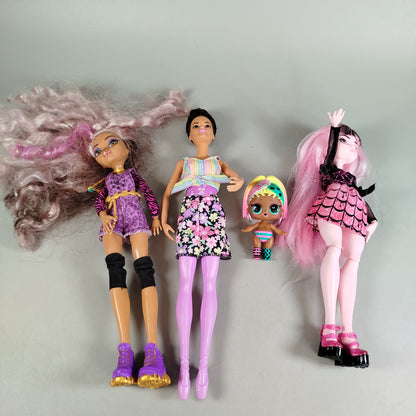 Barbie, Monster High & L.O.L. Surprise Puppen-Set von 4 Figuren