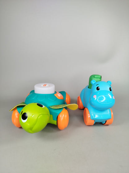 Chicco & Fisher-Price Rutschtiere Set von 2 – Schildkröte & Nilpferd  