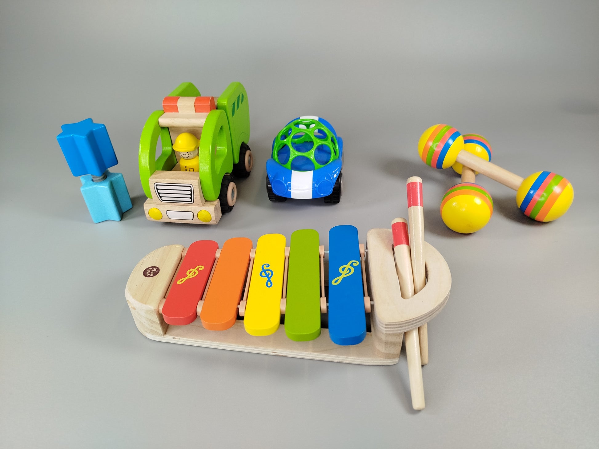  Holzspielzeug Set Fahrzeuge & Musikinstrumente
