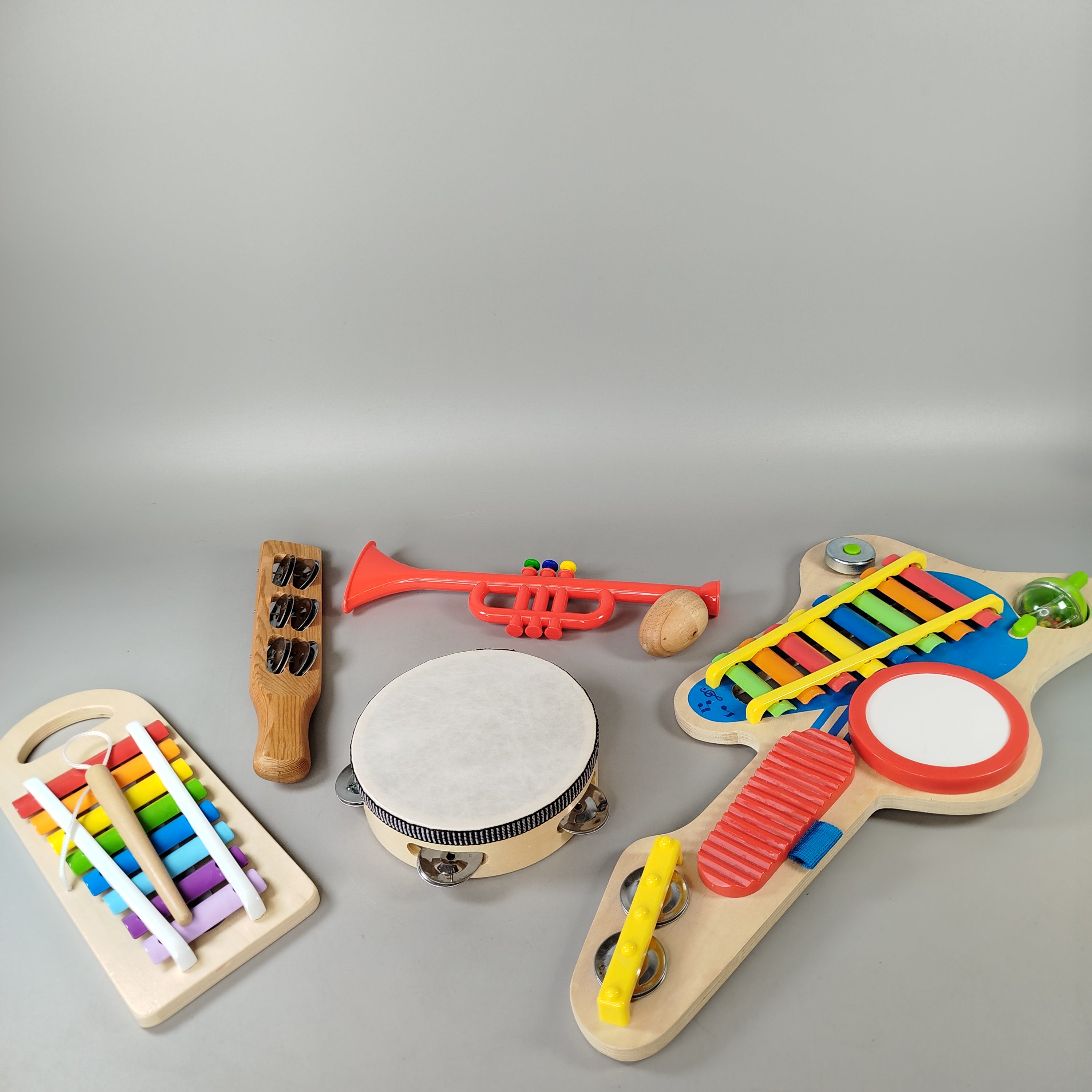 Musikinstrumente Set für Kinder – Xylophon, Trommel, Tamburin, 6 Teile