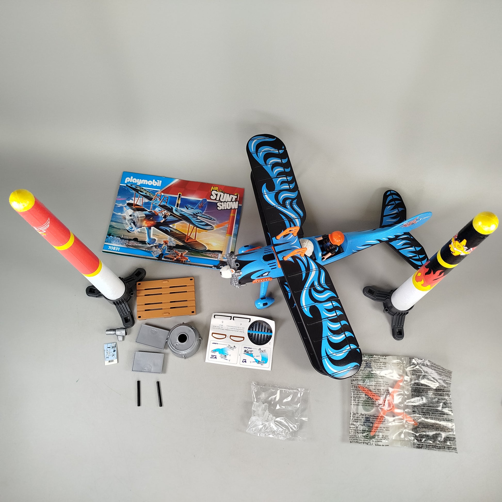 Playmobil Air Stunt Show Flugzeug 70831 – Doppeldecker mit Figuren