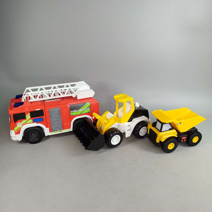 Dickie Toys Bundle Feuerwehr Kipper & Bulldozer Set von 3