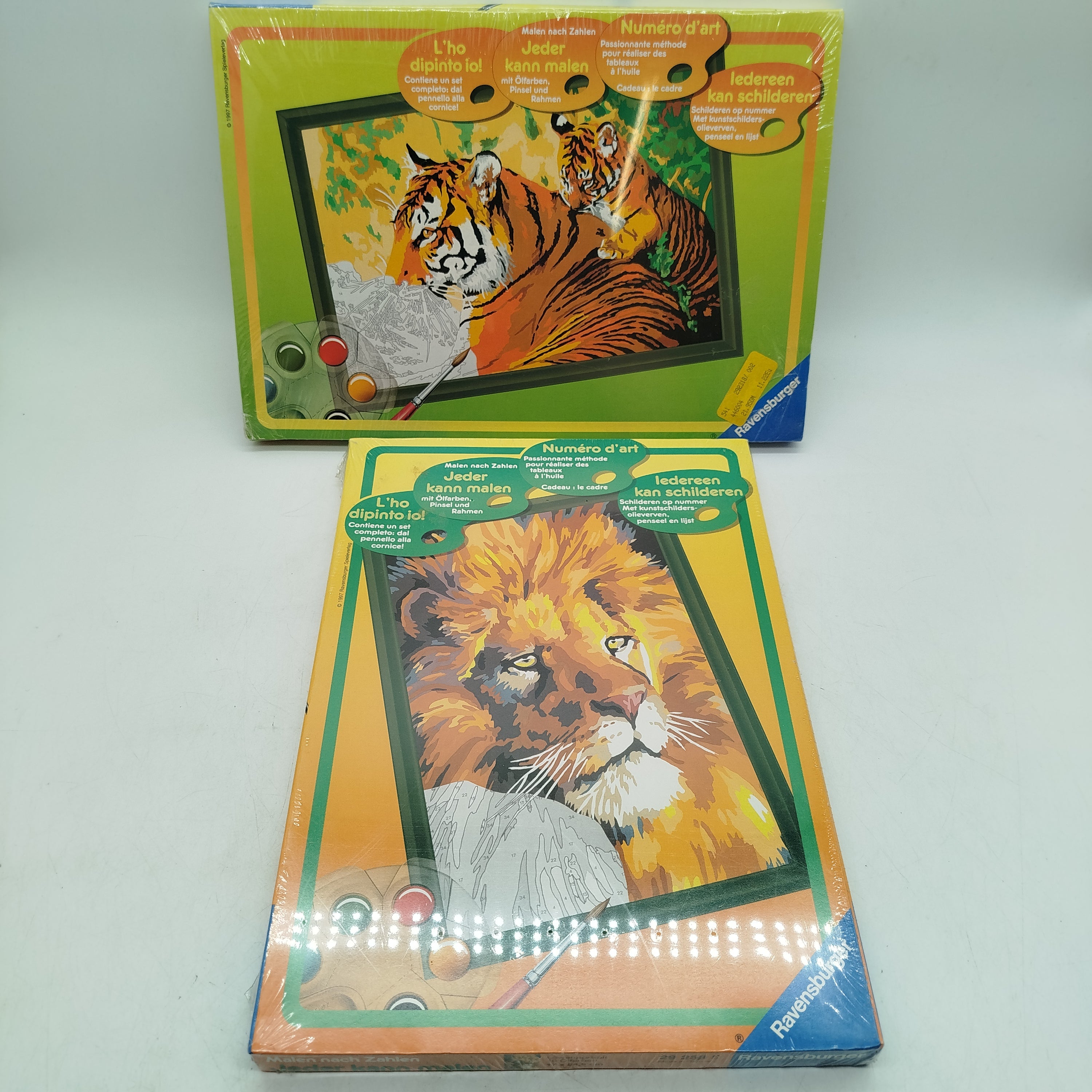 Ravensburger Bundle Malen nach Zahlen 28859 28862 Löwe & Tiger ab 6 Jahre 