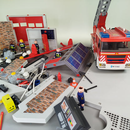 Playmobil Feuerwehr Set 9463, 9462, 6873, Gebrauchsspuren, mit Anleitung