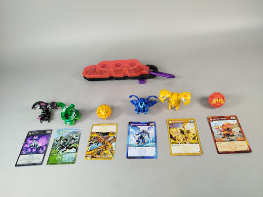 Bakugan Spielset - 6 Figuren mit Karten und Baku-Clip