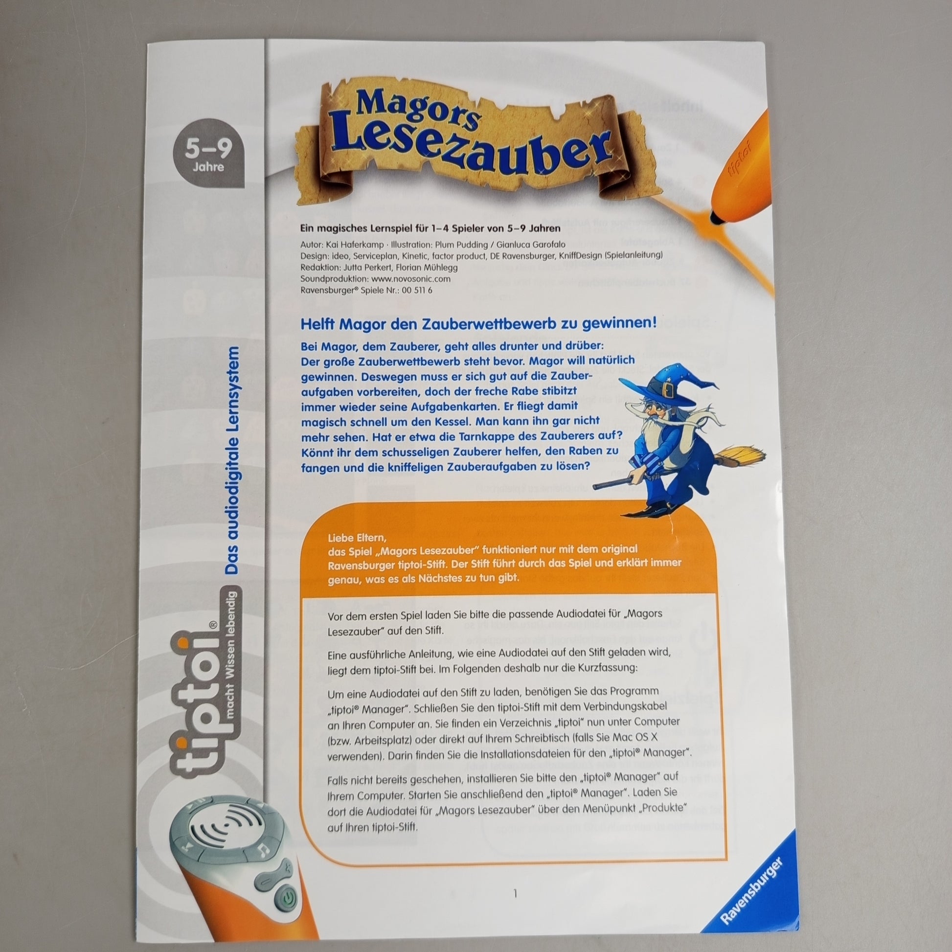 Ravensburger tiptoi Lernspiel – Magors Lesezauber Brettspiel
