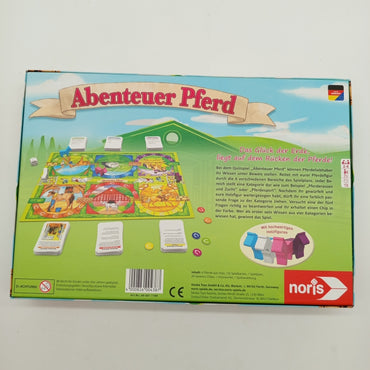 Noris Brettspiel Abenteuer Pferd – Quizspiel mit Holzfiguren