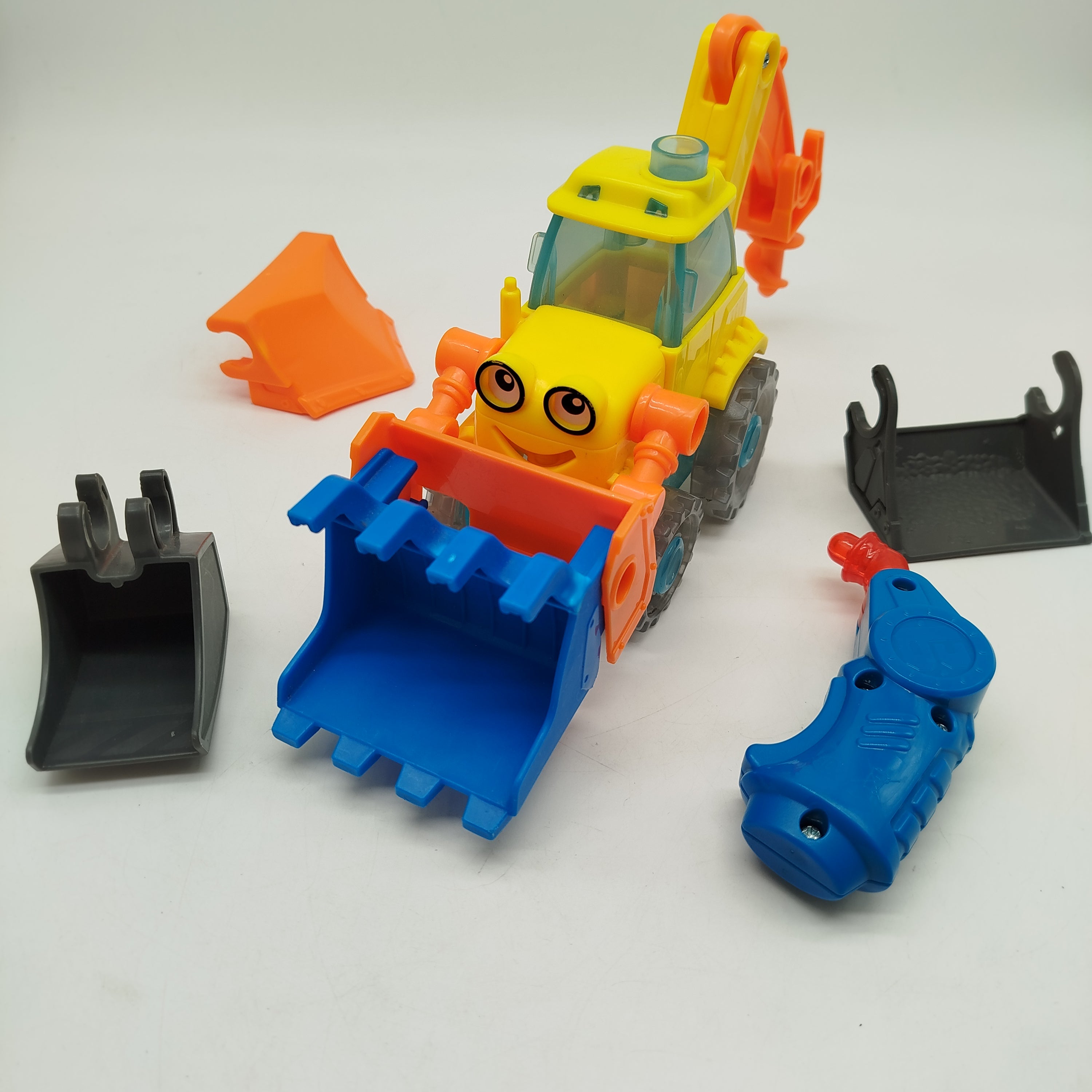 Baggerlader Spielzeug Set – mit Zubehör & Wechselaufsätzen