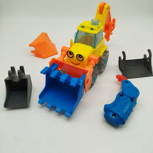 Baggerlader Spielzeug Set – mit Zubehör & Wechselaufsätzen