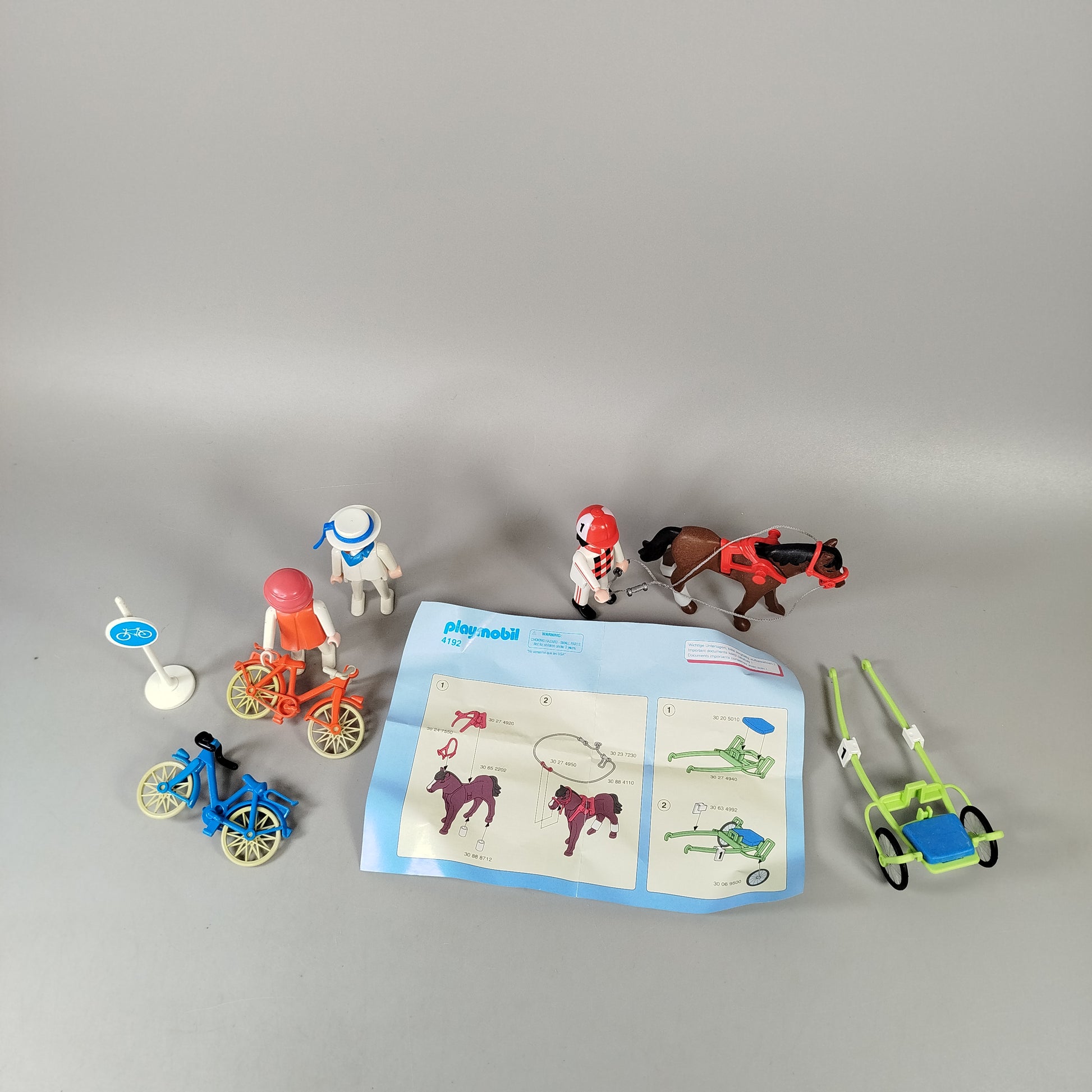 Playmobil Set 3573 & 4192 – mit Figuren, Pferd, Fahrrädern & Zubehör