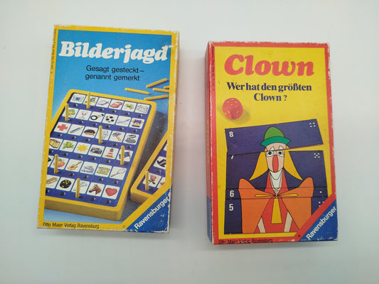 Vintage Ravensburger Brettspiel-Set - Bilderjagd & Clown