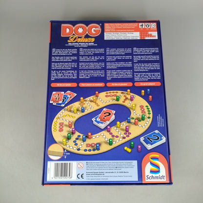 Schmidt Spiele DOG Deluxe – Brettspiel mit Karten & Holzfiguren, OVP
