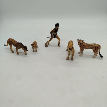 Schleich Bundle Tiere Set von 5 Krieger & Geparden