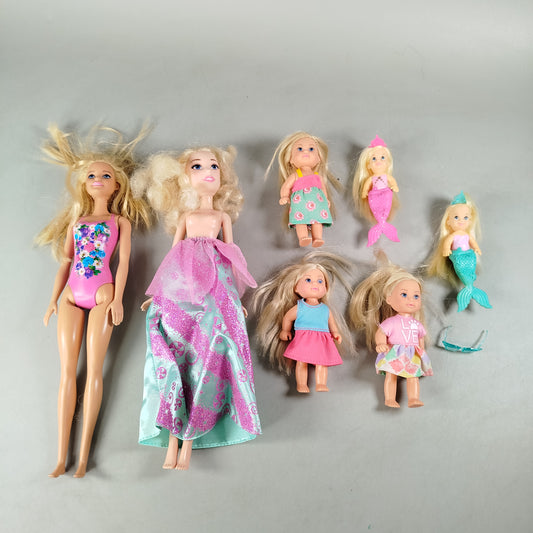 Simba & Mattel Bundle 7 Puppen mit Zubehör