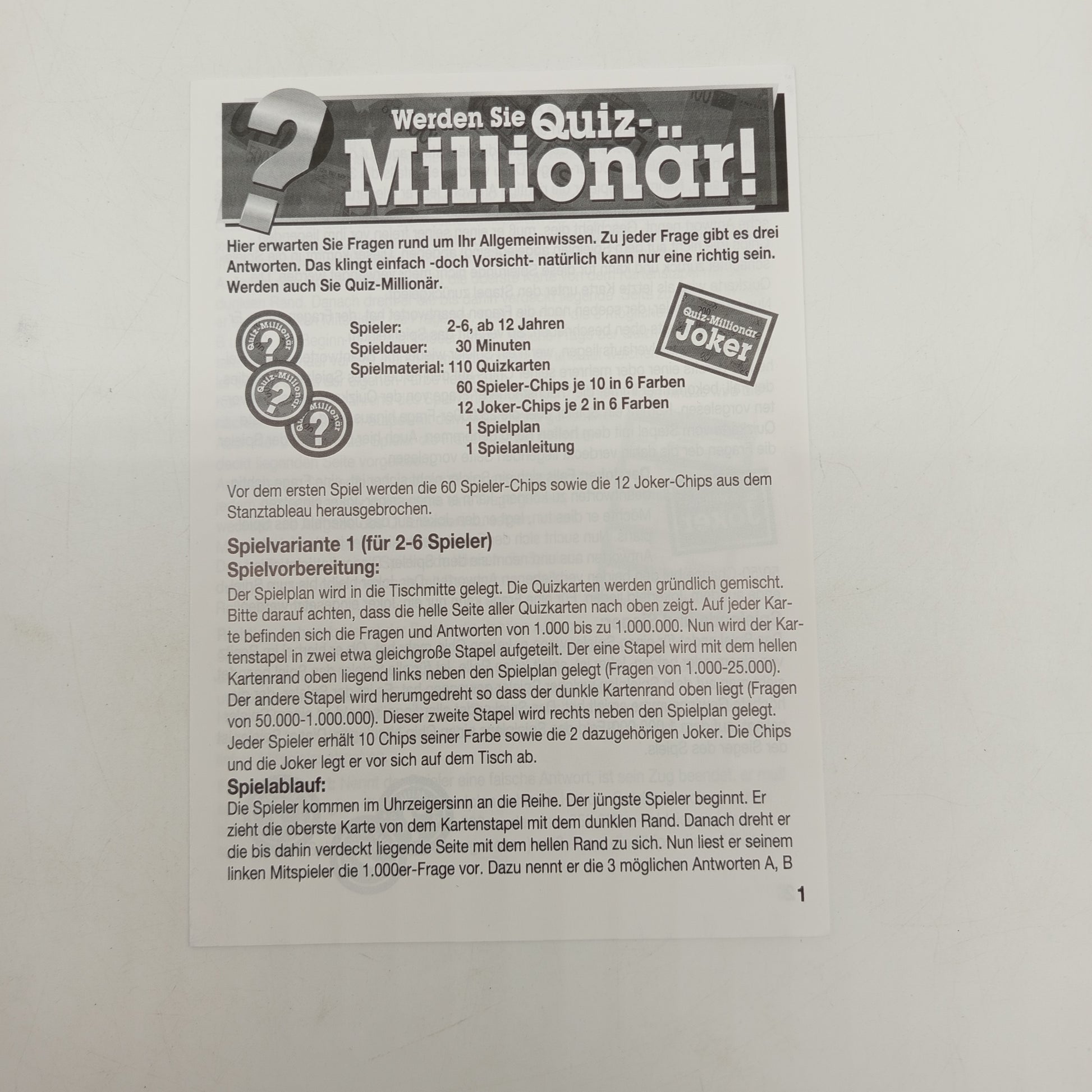 Quizspiel – Werden Sie Quiz-Millionär!, OVP, neu