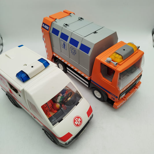 Playmobil Bundle 4221 Set von 2 Kranken & Müllwagen
