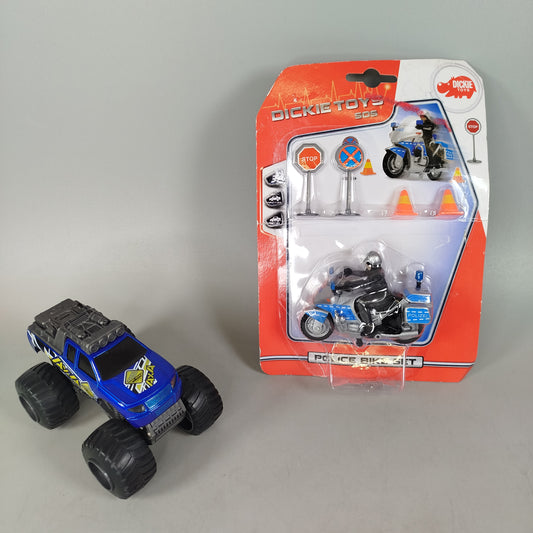 Dickie Toys Bundle 2x Polizei Motorrad&Monstertruck ab 3 4 5 Jahre | ✅ geprüft 