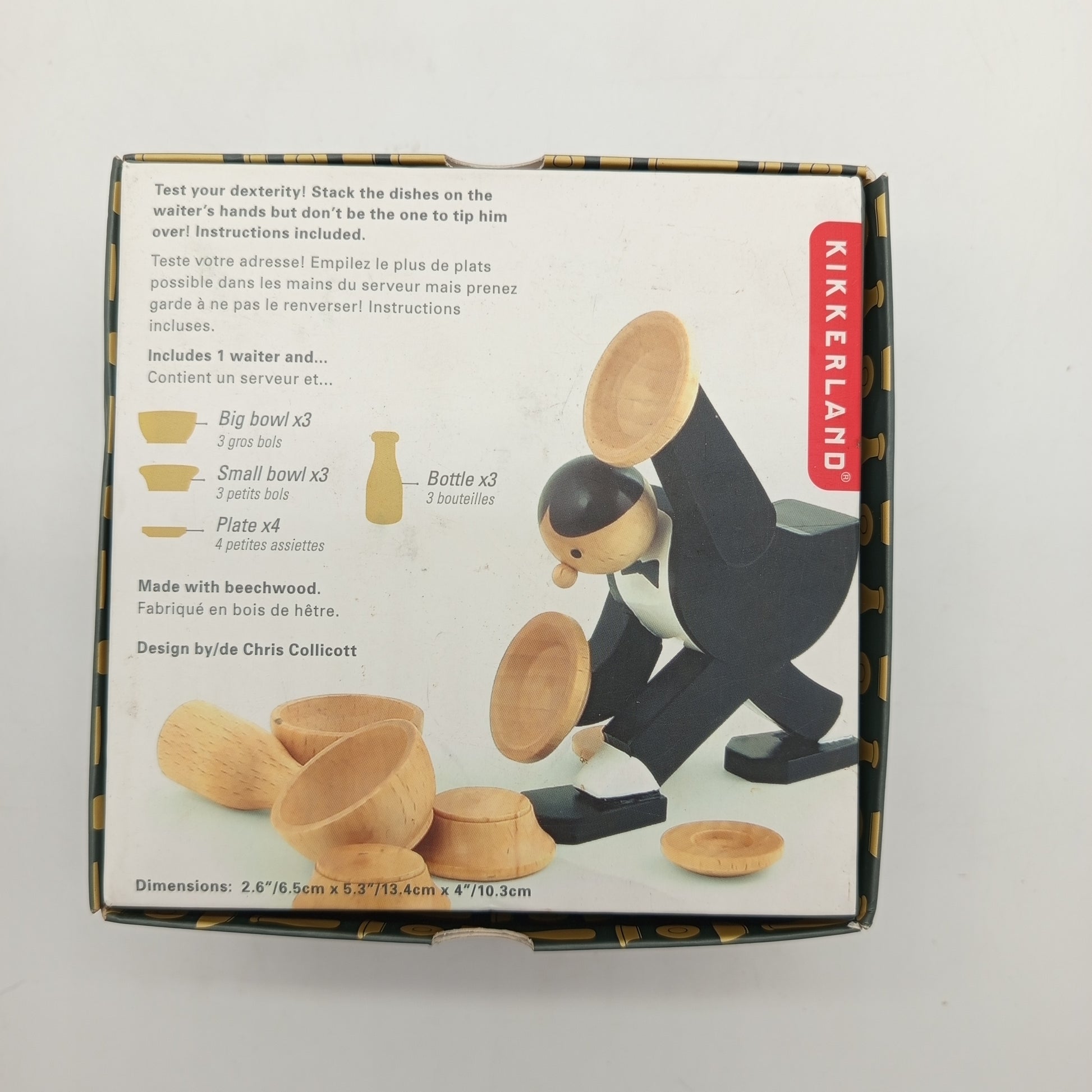 Kikkerland Holz-Stapelspiel – Don't Tip the Waiter!, sehr gut